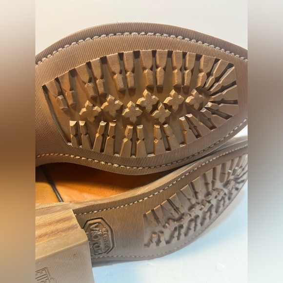 ABILENE Cowboy Boots Womens #7012 Made In USA Size 7.5M Tan Vibram Traction - Picture 8 of 8